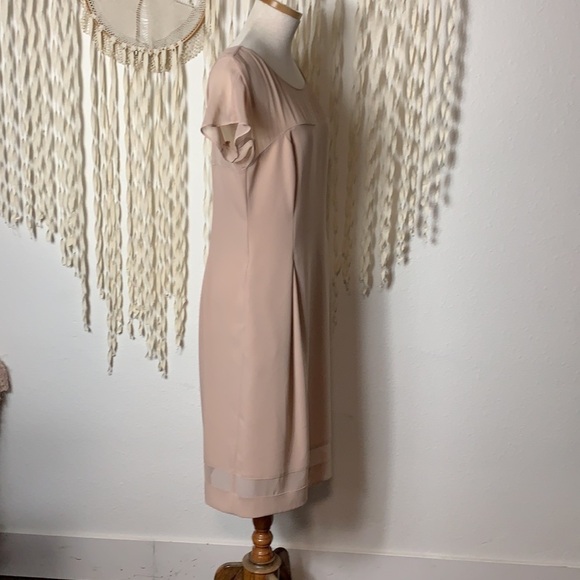Philosophy de Alberta Ferretti Blush Short Sleeve Sheer Neckline Dress… - Picture 3 of 16